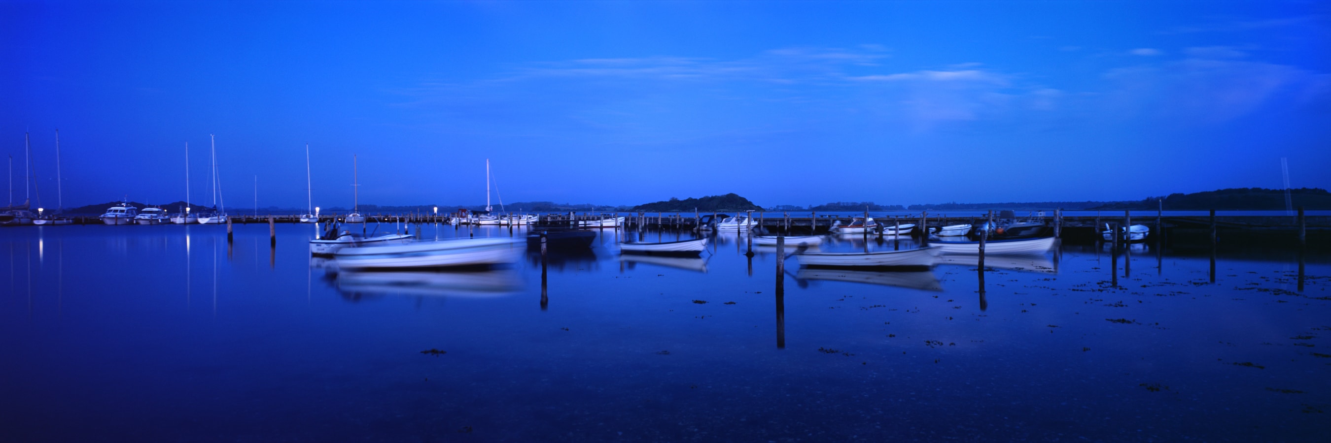 6x17 panoramic photograph of Langør Havn, Samsø, Denmark