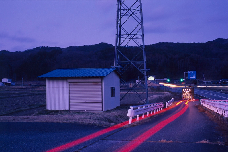 Blue hour light trails in Omachi, Japan. Taken by Lucas Taylor on a Hasselblad XPan camera.