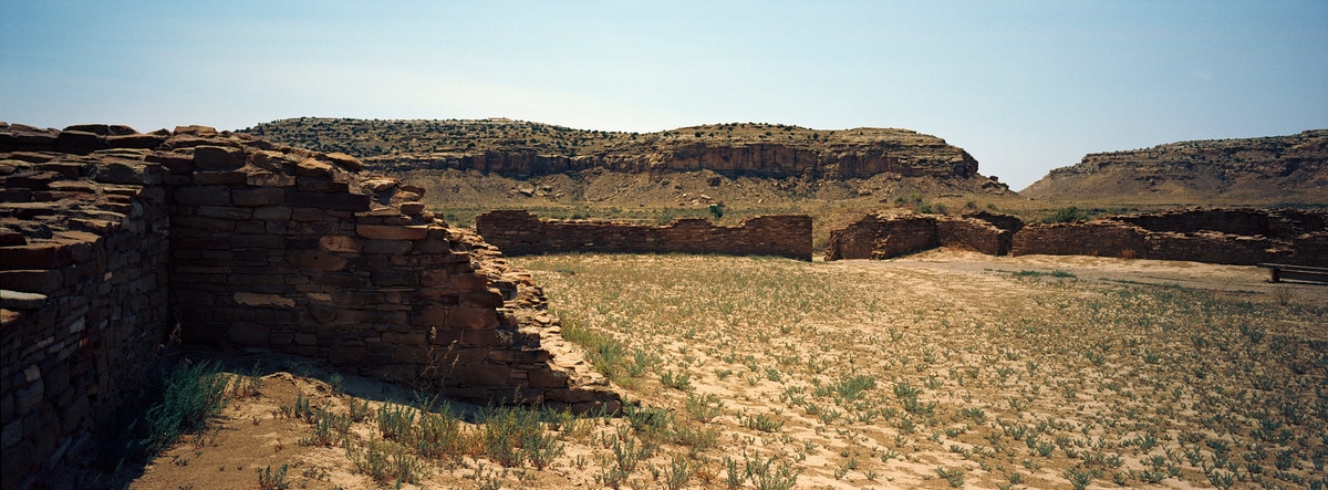 Old ruins in Chaco Canyon, New Mexico, USA. Taken by Lucas Taylor on a Hasselblad XPan camera.