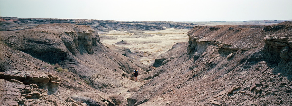 Hiking Bisti Badlands, New Mexico, USA. Taken by Lucas Taylor on a Hasselblad XPan camera.