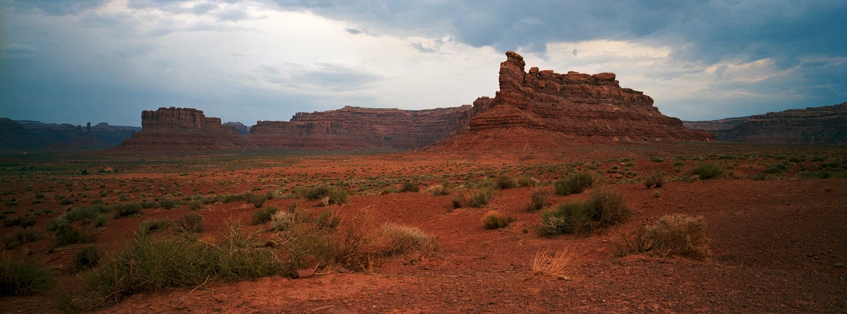 More Valley of the Gods rock formations in Utah, USA. Taken by Lucas Taylor on a Hasselblad XPan camera.