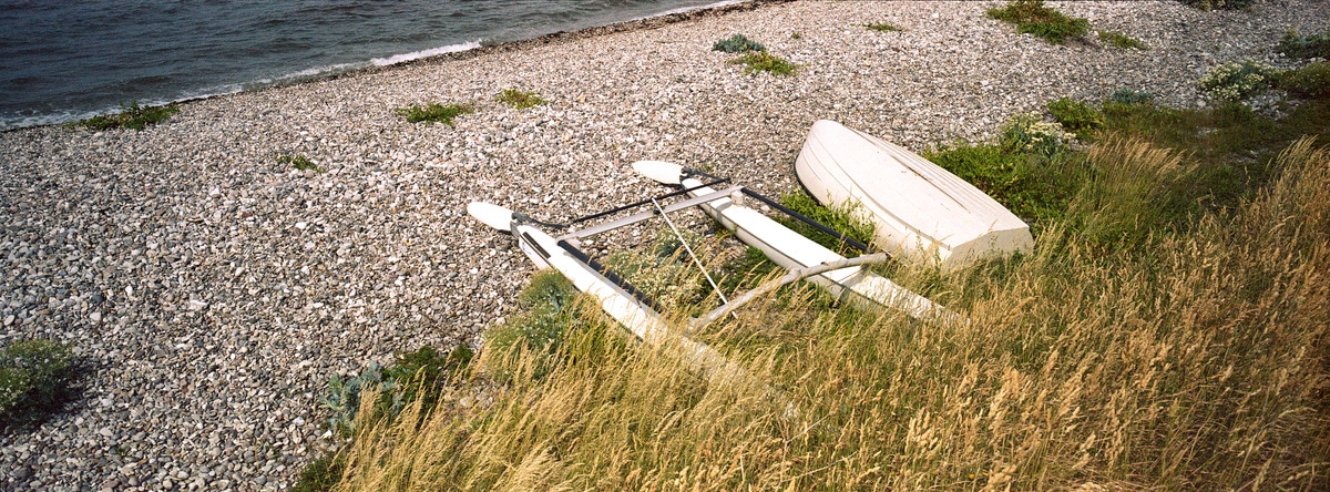 Random boat on the west coast. Taken by Lucas Taylor on a Hasselblad XPan camera.