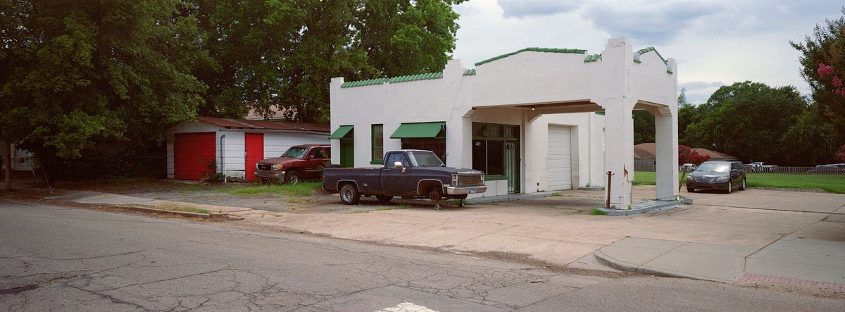 A small workshop in Paris, Texas. Taken by Lucas Taylor on a Hasselblad XPan camera.