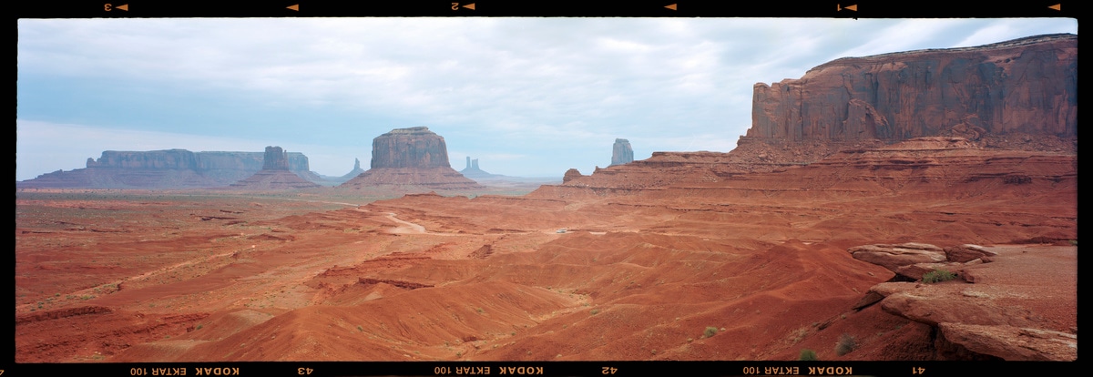 6x17 photograph of Monument Valley in Arizona, USA. Taken by Lucas Taylor on the ND 6x17 camera.