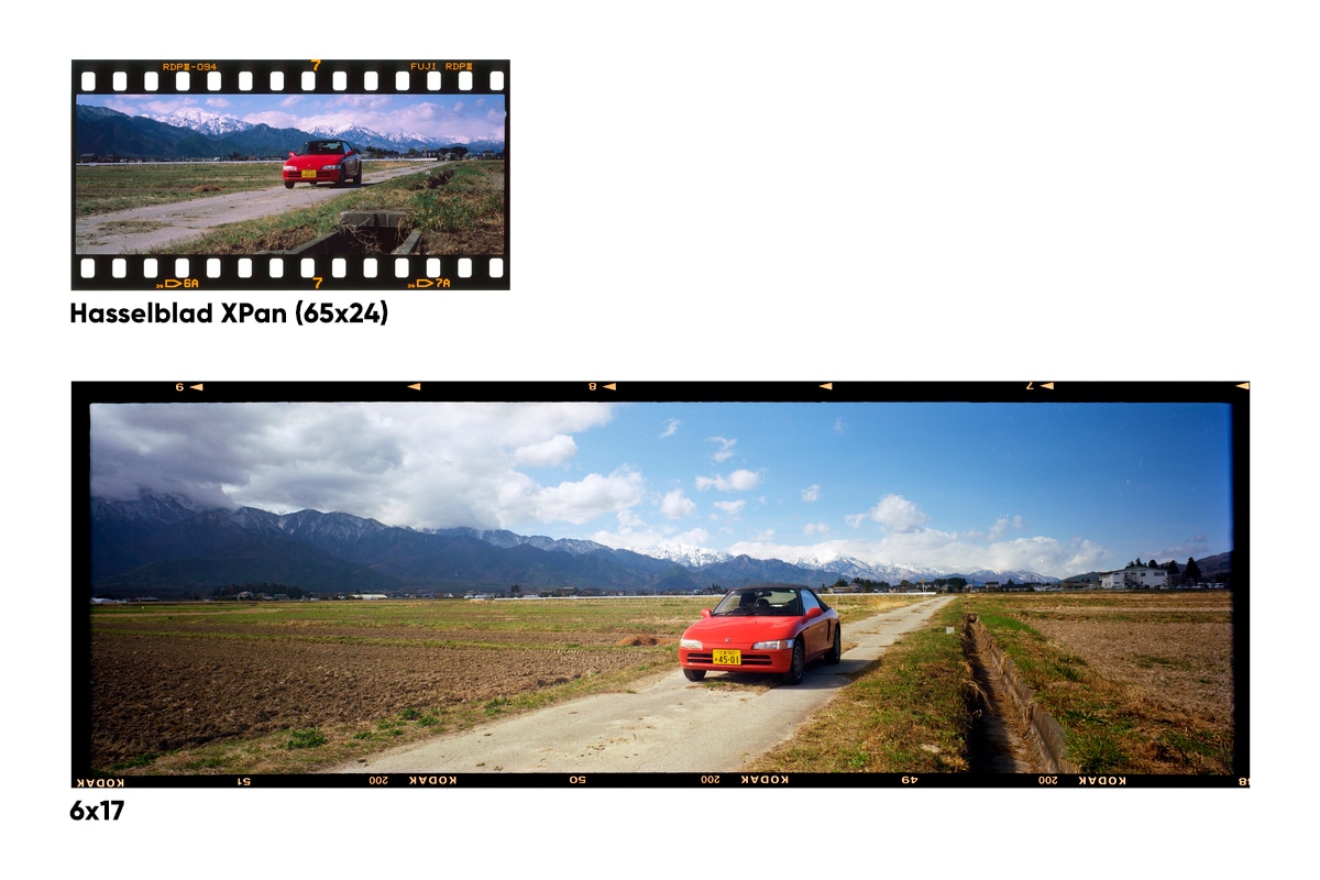 Hasselblad XPan and 6x17 size comparison