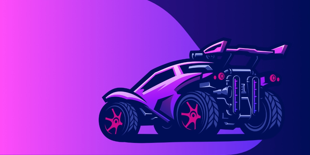 An illustration of a Rocket League Octane car in RL Garage colors